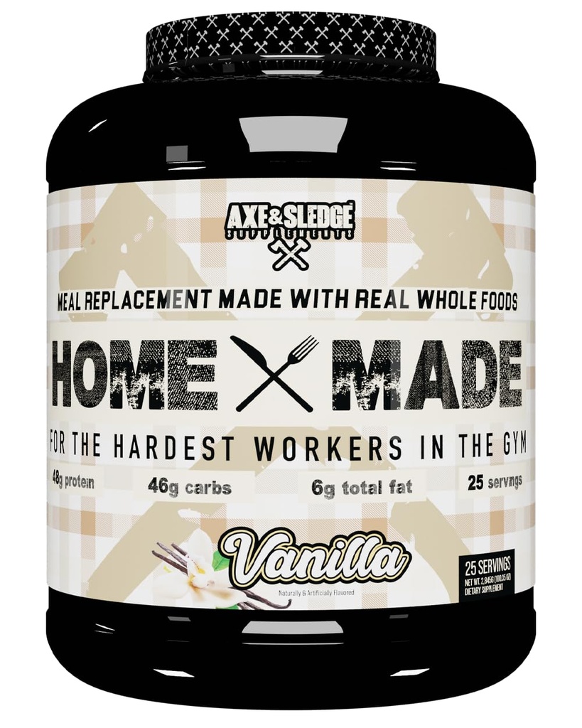 Axe & Sledge Doplnky Domov Vyrobené celo-potraviny-Na základe stravy Náhradný prášok, 25 Servírovanie (Pack of 1) (Vanilla)