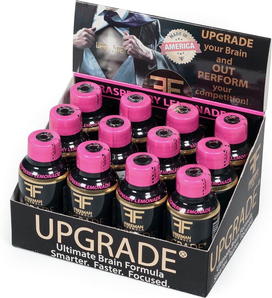 Upgrade Brain Supplement - Posilňuje pamäť, koncentráciu, zameranie a jasnosť - Proritary Blend AAKG s Beta Altanine, Alpha GPC, Green Tea & Ginkgo Biloba-2 Fl oz (12 Balenie)