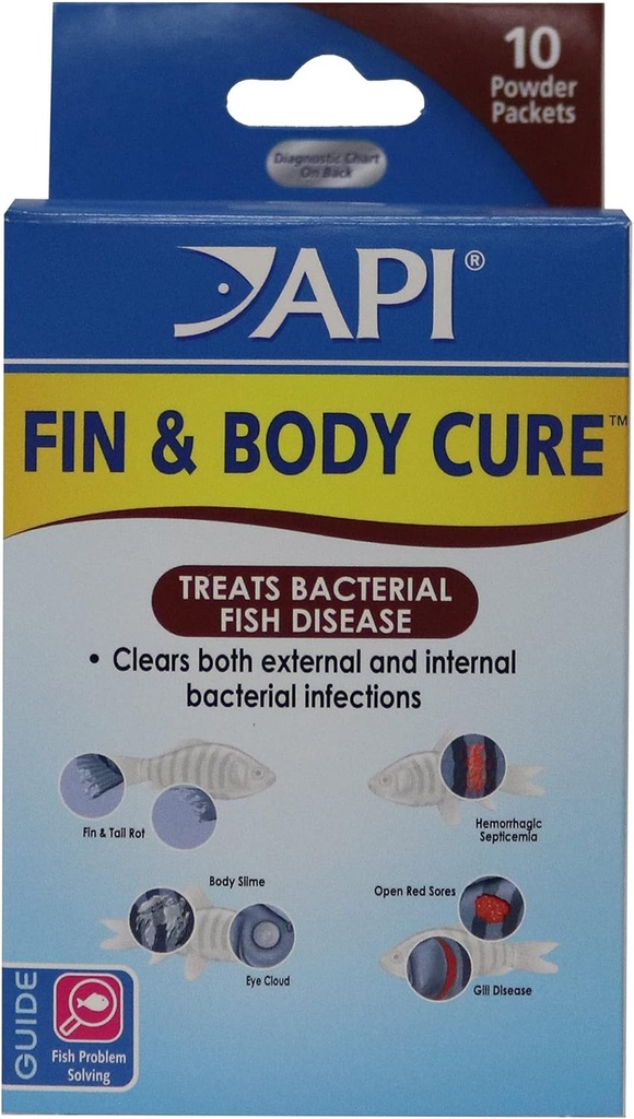 API FIN & KAROSÉRIA Freshwater Fish Powder Medication 10- Count Box