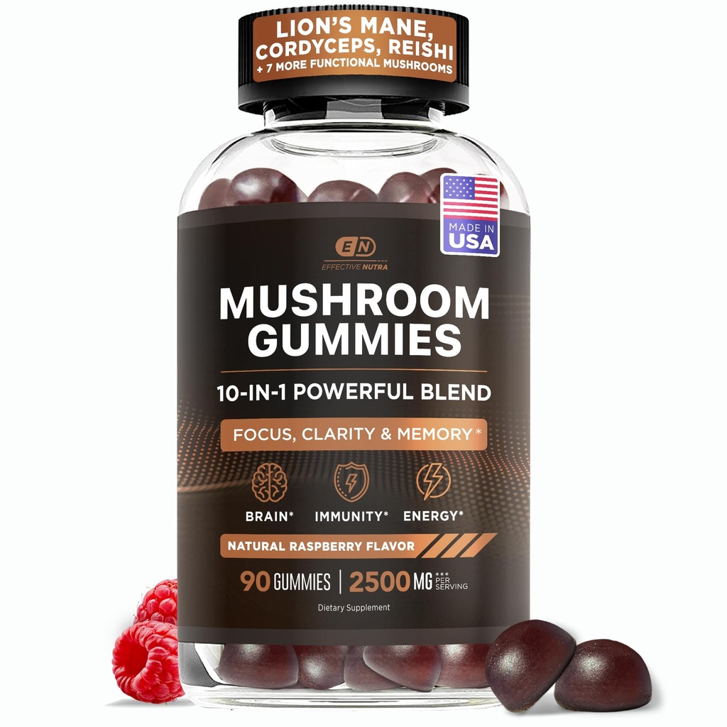Efektívne Nutra Mushroom Gummies 2500mg - 10in1 Lion