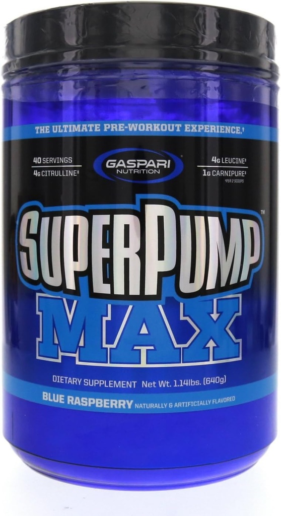 Gaspari Nutrition SuperPump Max Modrá Malinová Ice - 1,41 lbs