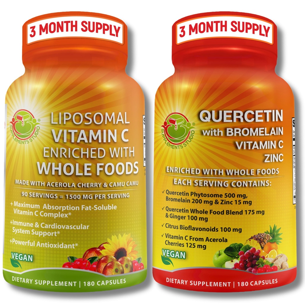 Quercetin s hypromelínom, vitamín C a zinok + lipozomálny vitamín C 1500 mg 