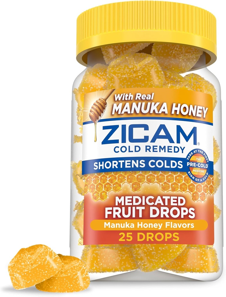 Zicam studená repamedy zinok medikované ovocné kvapky, Manuka med chuť, homeopatická, studená skratová medicína, skrátenie studenej doby trvania, 25 gróf