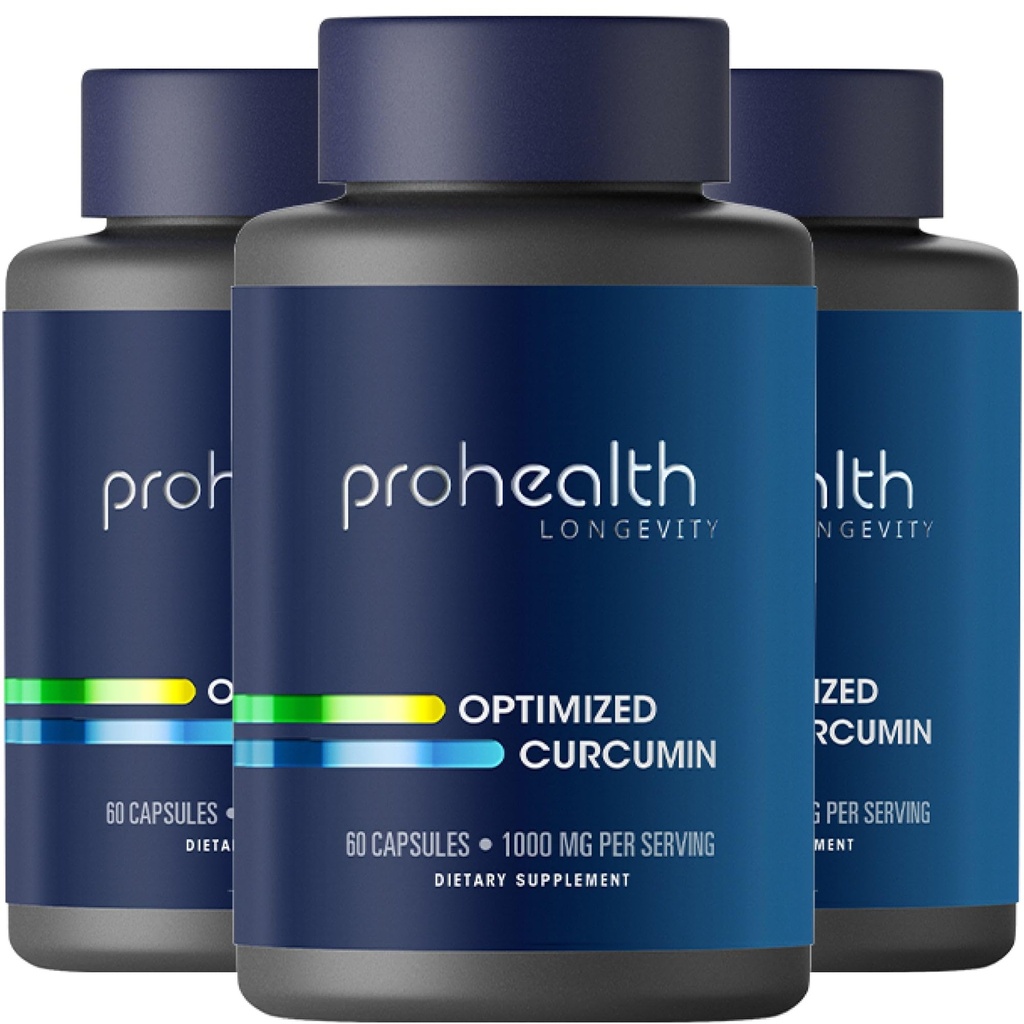 ProHealth Turmeric Curcumin Supplement: 285 Times Viac Biodostupný - vyvinutý neurovedci. 1000 mg Concentrated Longvida Curcumin Extract per Serving (60 X 500 mg kapsuly na fľašu) (3 balenia)