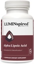 LUMINSPIRED ZDRAVIE Alpha Kyselina lipová 600 mg CR s Biotínom 500mcg pre lepšiu absorpciu, 60 Vegan tablety, podporuje antioxidačné funkcie, Glukóza Metabolizmus a zdravý Nerve doplnok, bez lepku