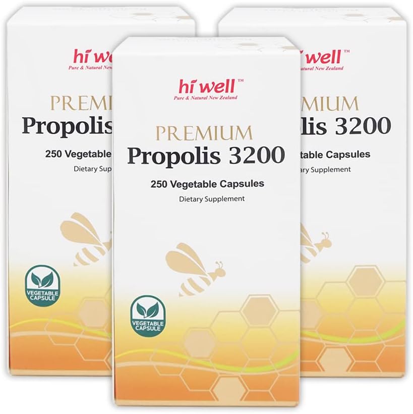 (dávka 3) Hi Well Premium Propolis 3200 Flavonoid 96 mg 250VegeCapsules