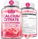 Dusičnan vápenatý 1200 mg pre dospelých: Ultimate Absorbtion Calcium Supplement for Women & Men - Easy to Digest, Vegan, Non-GMO, Gluten Free - Natural Strawberry Flavor