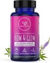 Flow and Glow Natural Hormone Balance for Women - PMS & Menopauza Relief for Cramps, Mood Swings & Night Sweats with Donq Quai & Black Cohosh od Menopause - 60 Vegan Kapsule (1 balenie)