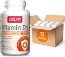 Jarrow Formulas Vitamín D3 125 mcg (5 000 IU) - 100 Slúži (Softgels) - Zdravie kostí, Imunitná podpora a podpora metabolizmu vápnika - Vitamín D doplnok - D3 Vitamíny - 5000 IU Vitamín D (Stock of 12)