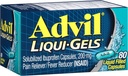 Advil Liqui-Gels Bolesť Reliever a horúčka Redukcia, Bolesť Medicína pre dospelých s Ibuprofen 200 mg pre bolesti hlavy, Backache, Menstrual Bolesť a bolesť kĺbov Relief - 80 Tekuté naplnené kapsuly