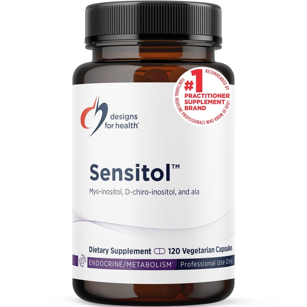 Dizajny pre Health Inozitol + ALA Kapsule - Sensitol Myo-inozitol (MI) + D-Chiro Inositol (DCI) s Alpha Kyselina lipová - Vegan, Non-GMO Supplement (120 Kapsule)