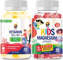 SUNNY SAM vitamín D3 K2 Gummy 5000 IU a horčík Gummy pre deti Dusičnan žuvacie doplnok pre náladu a svalovú podporu