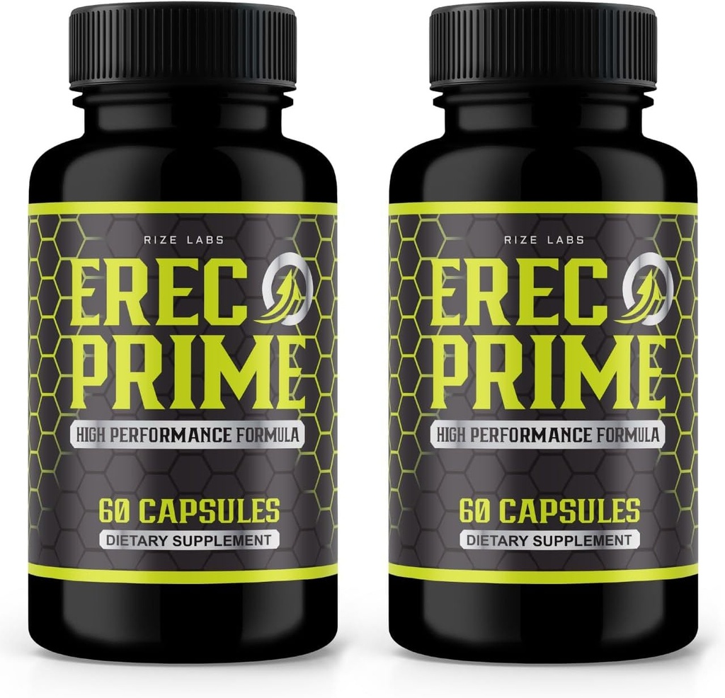 Rize laboratóriá (Pack of 2 Erec Prime Pills for Men, High Performance Formula, All-Natural Support for Peak Performance & Celkové zdravie, Oficiálne Erec Prime24 Recenzia (120 Kapsule)