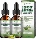 (2 balenia) Pure Soursop Graviola Liquid Drop Podpora Tráviace zdravie kože, spánok a antioxidant - Guanabana Oil Organic Leaf Exact Soursop Bitters Liquid Drops, Natural Flavor, Non-GMO, Vegan, 4 Fl Oz