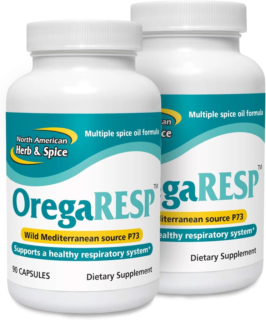 SEVER AMERICAN HERB & SPICE OregaResp P73-90 Kapsule - Balenie 2 - Podpora Immune & Respiratory Health - Multiple Spice Oil Complex s Oreganolom P73 Oregano Oil - Non-GMO - 90 Celkové služby