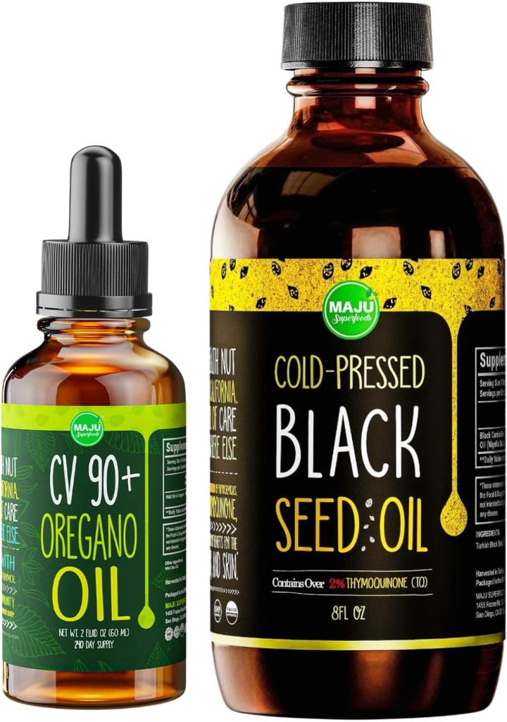 Maju Superfoods Oregano a Black Seed Oil Bundle