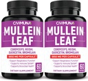 (2 balenia) Mullein Leaf Kapsule 6850mg - Mullein Leaf, Cordyceps, Reishi - 4 mesiace