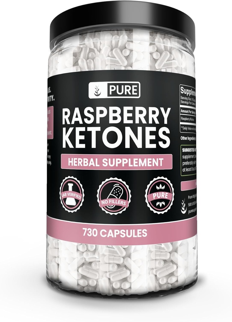 Pure Original Ingredients Raspberry Ketone (730 Kapsule) No Magnézium Or Rice Fillers, Always Pure, Lab Overified