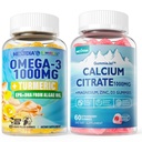 1Cukor bez obsahu vápnika Dusičnan horečnatý & 1Pack Vegan Omega-3 Gummies 1000mg + Turmérium