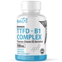 Nature's Fusions TTFD Thiamine B1 Supplement - 100mg 60 Servings - with 8mg Magnézium - No Toxic Fillers - TTFD Thiamine Tetrahydrofurfurfuryl Disulfid - Thiamine Tetrahydrofurfuryl Disulfid - Thiamine Tetrahydrofurfuryl Disulfide - Third Party Lab Tested - Nutri Supplements