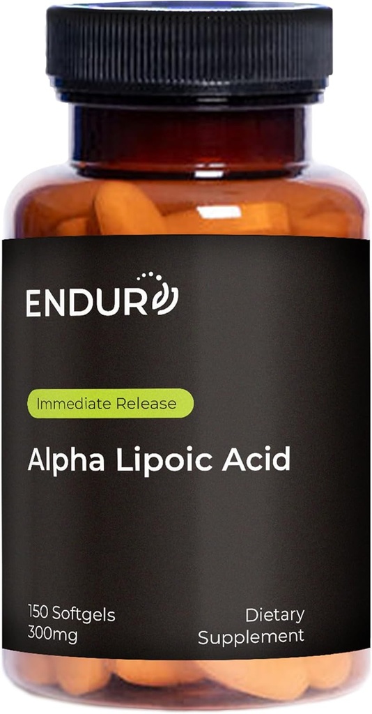 Endur Alpha Lipoic Acid, Antioxidant Defense & Cellular Energy Support, Okamžité uvoľnenie, Vegan, Gluten Free, 300mg (150 Softgels)