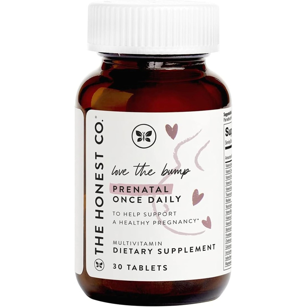 Čestná spoločnosť miluje Bump prenatálne raz denne doplnok NSF Certified Non GMO Multivitamín 30 Počet tabliet