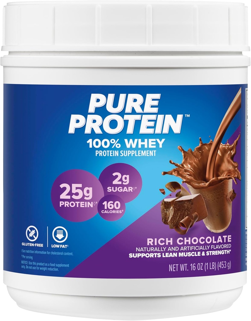 Čisté proteínové tyčinky, vysoký obsah bielkovín, výživné nánosy na podporu energie, nízky cukor, bezlepok, čokoládové arašidové maslo, 1.76oz, balenie po 4