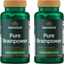 Swanson Pure Brainpower Brain Health Cognitive Memory Focus Support Neurotrofic Factor (CDNF) Herbal Supplement (Ginkgo Biloba, Bacopa Monnieri) 60 Veggie Capsules (Veggie Caps) (2 balenia)