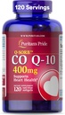 Puritánska pýcha Koenzým CoQ10 400mg, Dietary Supplement for Heart Health, Blood Pressure, Oral Gum Health, and Healthy Aging Support, 120 Day Supply, Rapid Release Softgels