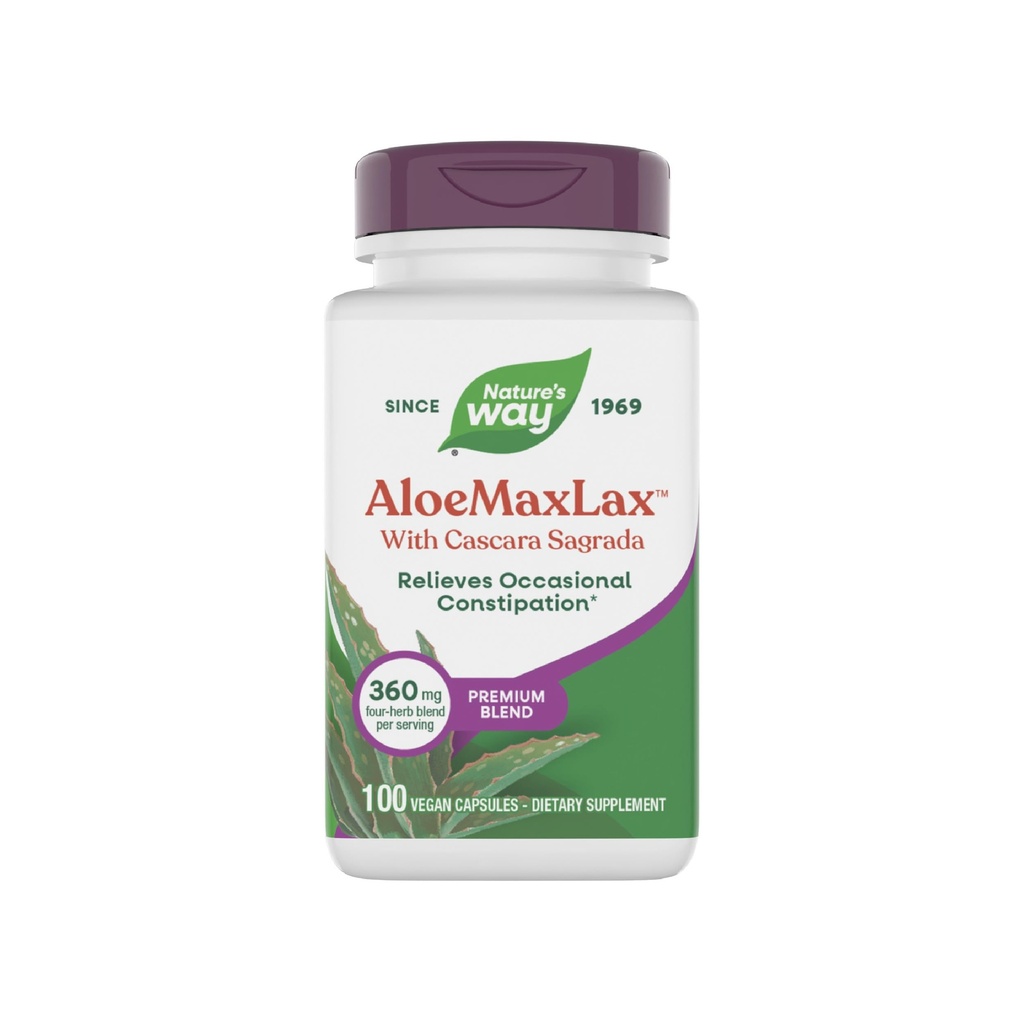 Nature's Way AloeMaxLax with Cascara Sagrada, Occasional Cescase Relief*, 100 Vegánske kapsuly