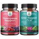Bundle of Menopauza Supplement for Women with Dong Quai, Vitex Chaste Berry & Black Cohosh a podpora pečene NAC Supplement with Milk Thitle, Artičok, Choline & Cvikle for Detox & Repair
