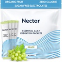 Nektárové hydratačné balíčky - Electrolytes prášok balíčky - bez cukru & 0 kalórií - organické ovocie Liquid Daily IV Hydrate Sticks for Dehydration Relief & Rapid Rehydration (Grape 18 balíček)