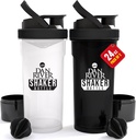DAN RIVER 2-pack Shaker Bottle 24oz Plastic Protein Shaker & Mixer 