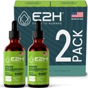 E2H Chlorofyl Tekuté kvapky - Natural Energy Booster, Immune System Support and Internal Deodorant - Peppermint Flavor - (2 fľaše)