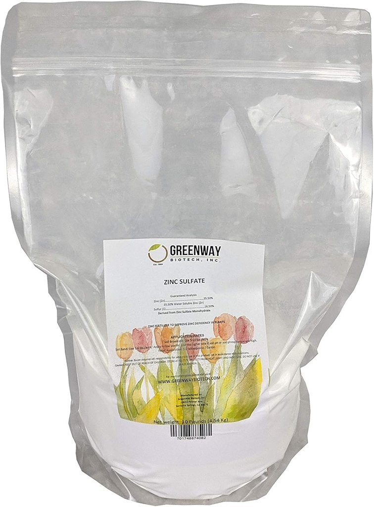 Sulfát zinočnatý Powder 35,5% Monohydrát Plus 16,5% Síra Greenway Biotech Brand 10 libry