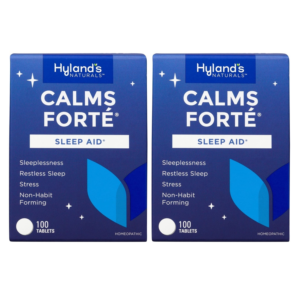 Hyland's Calms Forte's Sleep Aid Tablets, Natural Relief of Nervisive Tension and Occasional Sleepless, 100 count (Pack of 2)