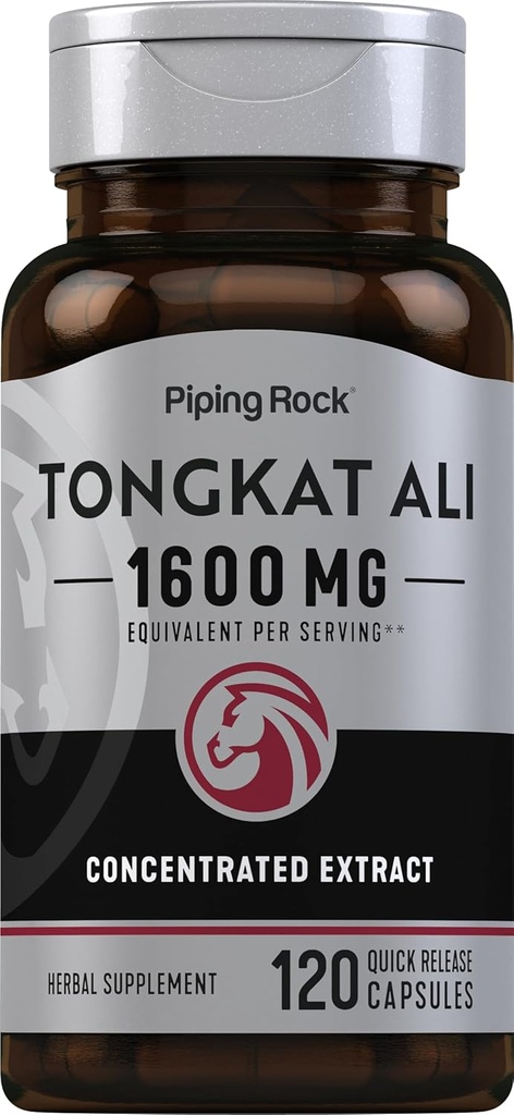 Piping Rock Tongkat Ali | 1600mg | 120 Capsules | Longjack Extract | Herbal Supplement | Non-GMO, Gluten Free