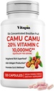 Organic Camu Camu Extract 20% Vitamín C Kapsule - Immune, Collagen, metabolická podpora - 120 Veggie Kapsule - Non GMO, Gluten Free, Vegan Supplement