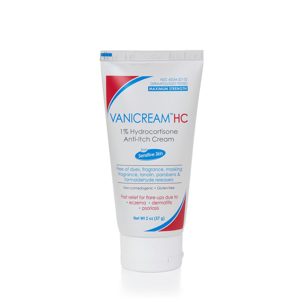 Vanicream 1% Hydrokortizón Proti svrbenie krém - 2 oz - Maximálna OTC pevnosť vzorca pre citlivé kože