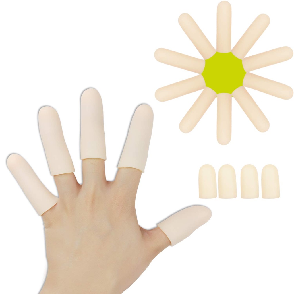 Gel Finger Cots, Finger Protector Support(14 PCS) NOVÝ MATERIÁL Finger Sleeves skvelé pre spúšť prsty, ruka ekzém, prst cracking, prst artritída a viac. (10ks dlhý + 4ks krátky)