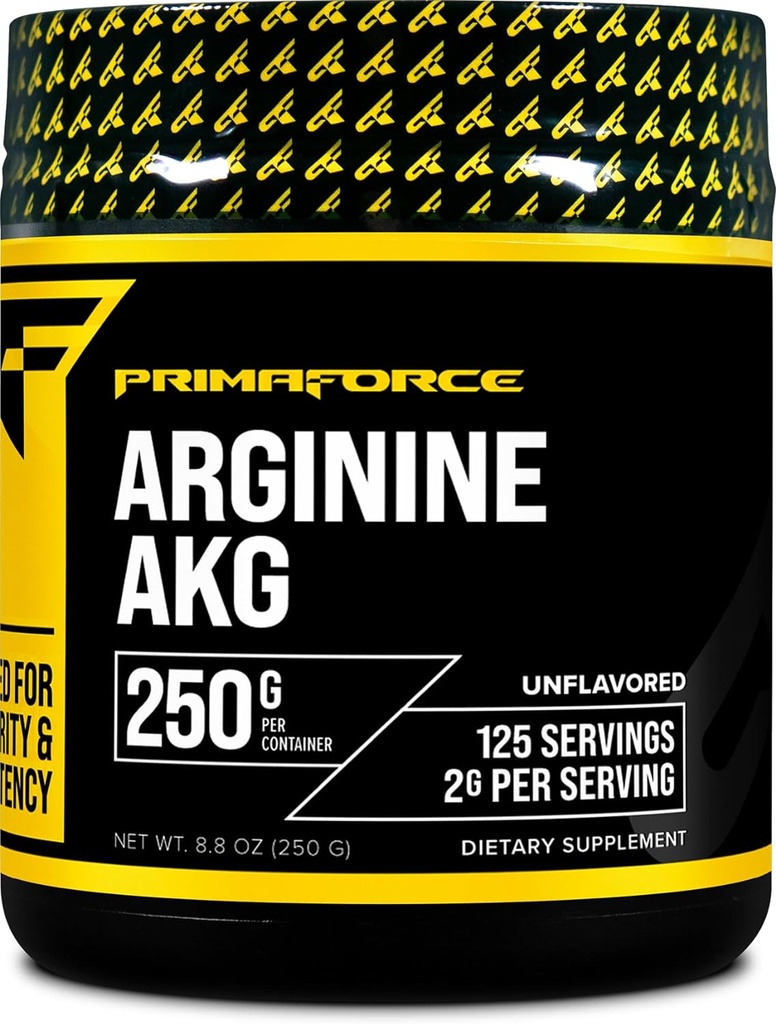 PrimaForce AAKG Arginin prášok, 250 gramov (L-arginín a kyselina alfa-ketoglutarová) Premium Workout Supplement, non-GMO, Vegan, Gluten Free