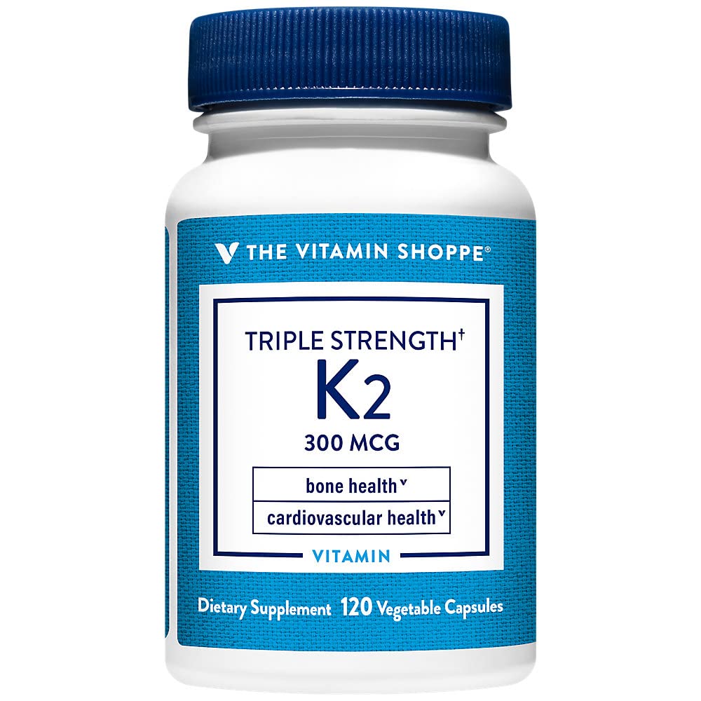 Trojitá sila Vitamín K2 a" Bone Health a" 300 MCG (120 Rastlinné kapsuly)
