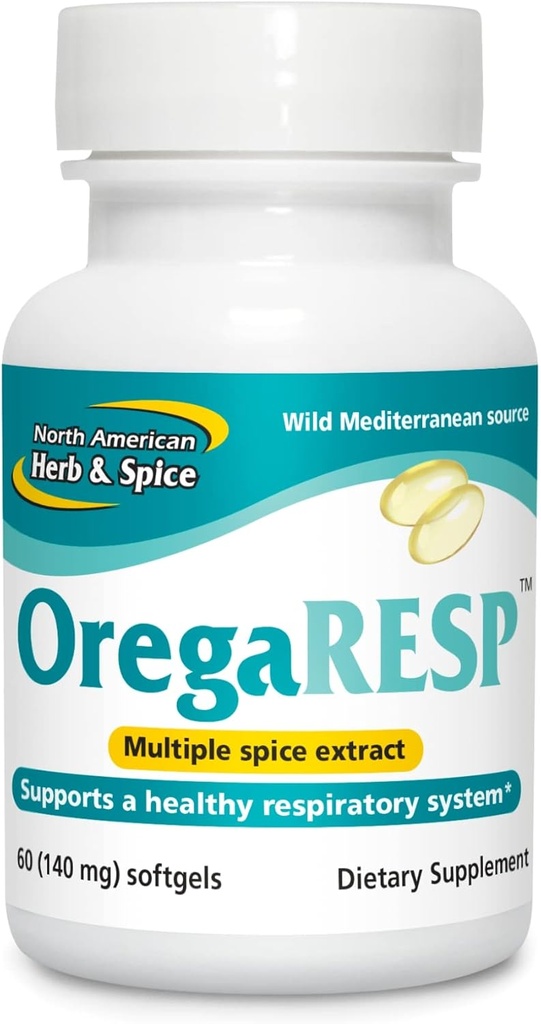 SEVERNÉ AMERICAN HERB & SPICE OregaResp P73-60 Softgels - Podpora Immune & Respiratory Health - Multiple Spice Oil Complex s Oreganolom P73 Oregano Oil - Non-GMO - 30 Servisné služby