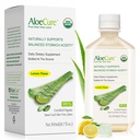 AloeCure USDA Organic Aloe Vera Juice Lemon Flavor - Vyrobené v priebehu 12 hodín žatvy - Prírodné trávenie doplnok pre vyváženú kyslosť žalúdka - Podpora Tráviace a imunitné zdravie - 1 Btl x 16.7oz