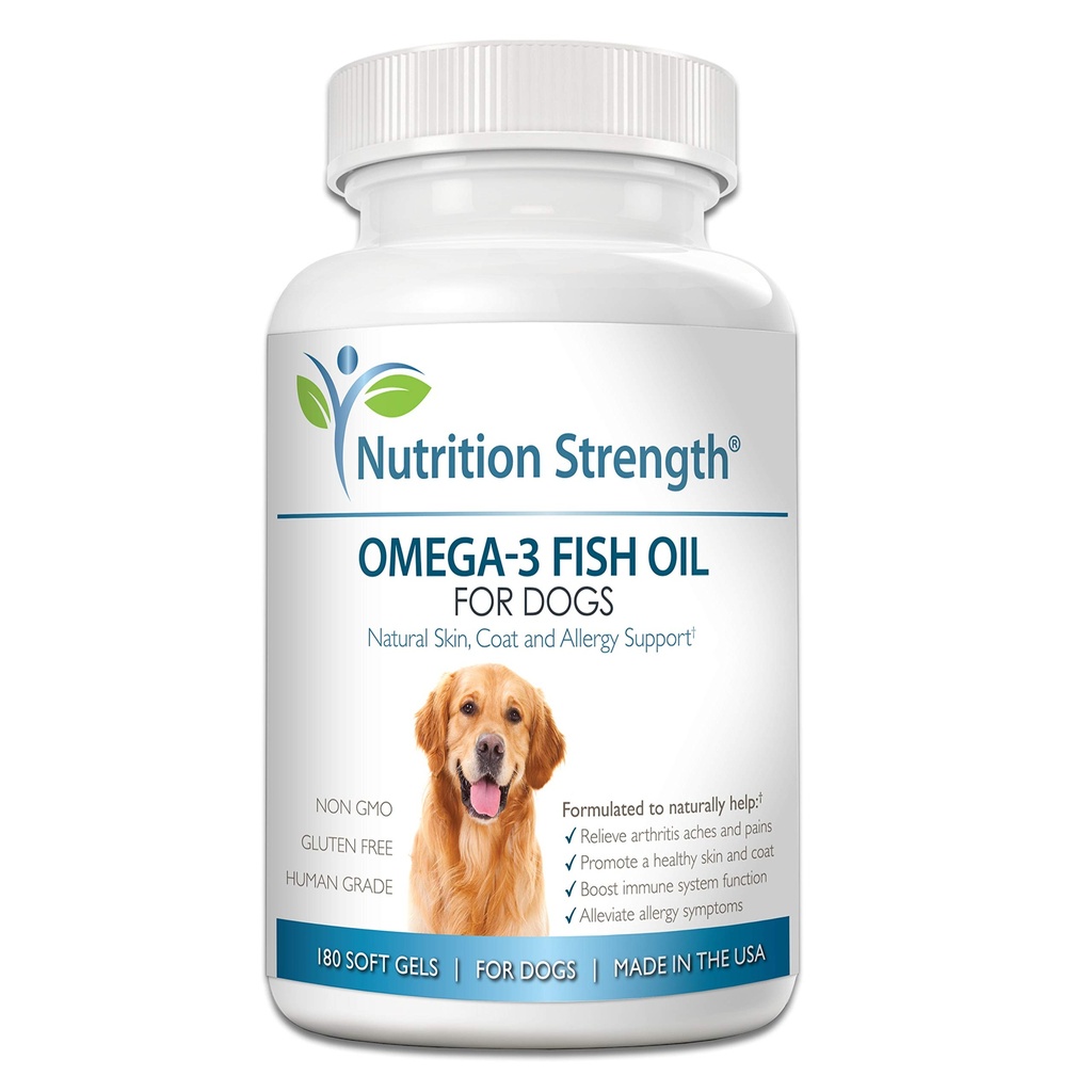 Omega 3 Rybí olej mäkké gély pre psy s EPA & DHA mastné kyseliny pre srdce, koža, Coat & Alergy Support, Hip & Joint & Artritída pes doplnok, 180 mäkké gély