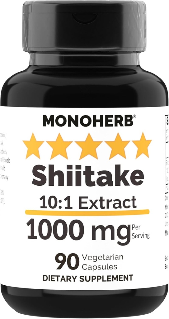 MONOHERB Shiitake Mushrom Extract 1000 mg - 90 Vegetariánskych kapsúl