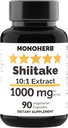 MONOHERB Shiitake Mushrom Extract 1000 mg - 90 Vegetariánskych kapsúl