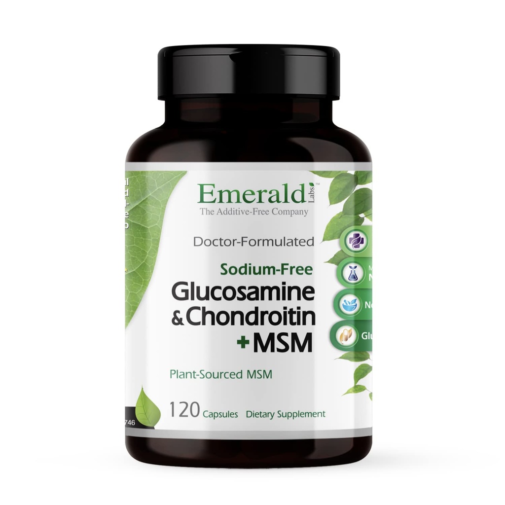 Emerald Labs Glukozamín a chondroitín s MSM - Bone Health & Joint Health Supplement - Gluten-Free - 120 Kapsule (30-Deň dodávky)