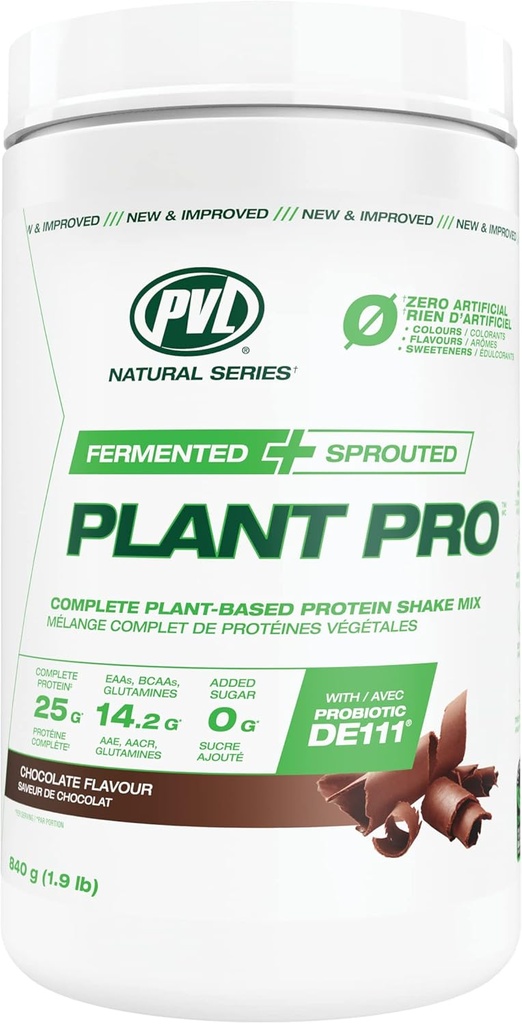 PVL Plant Pro, vysoký obsah bielkovín v rastlinách na báze proteínu Shake Mix s pridanými enzýmami, prírodná čokoláda , 840 Gram