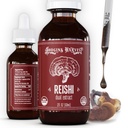 Hodgins Harvest Organic Reishi Huba ovocné telo extrakt Tinture - Extra Concentrated Dual Extract Supplement - Podporuje zdravie srdca a wellness - USDA Organic Huby - 2 oz